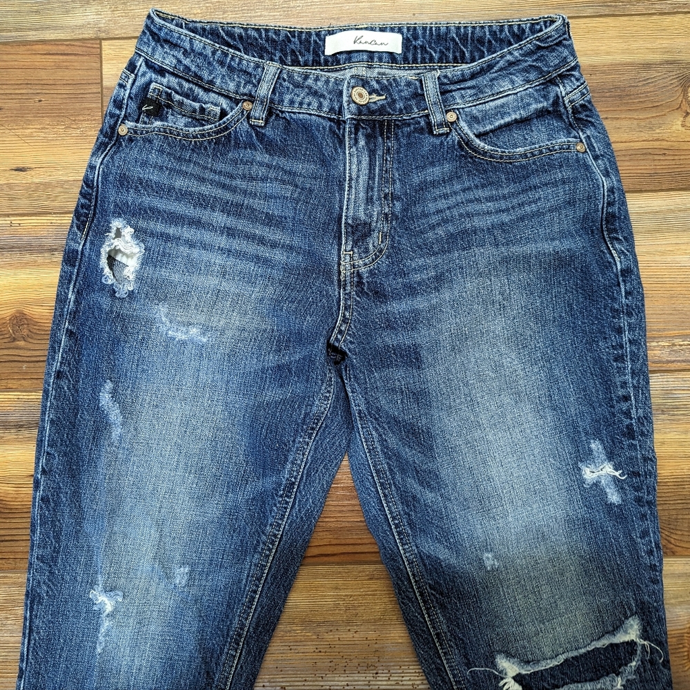 KanCan Estilo Distressed Ripped Frayed Boyfriend Jeans Women's Size 26/7 - Picture 2 of 12